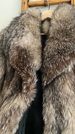 Abrigo de zorro plateado