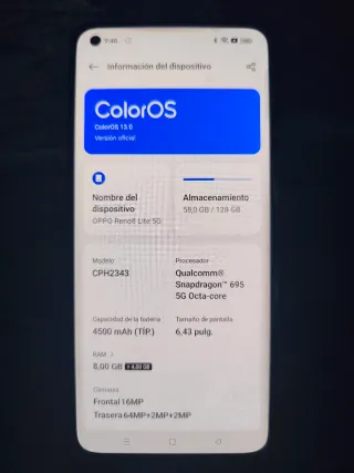 OPPO Reno 8 Lite 5G 128GB Dual Sim