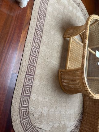 Alfombra de Yute y Ratán Beige y Marrón 2,55 x1,4