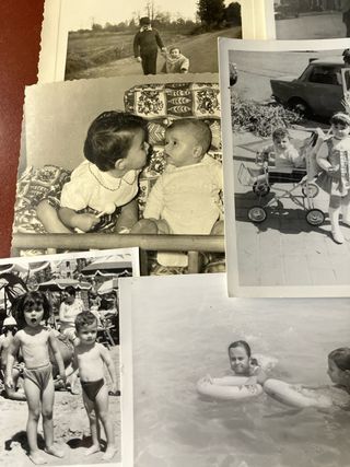 Lote 16 fotos antiguas niños y niñas