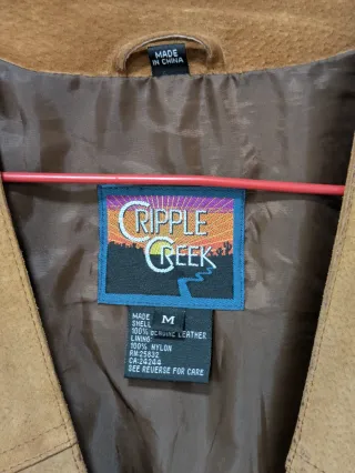 Chaleco de cuero estilo western talla M