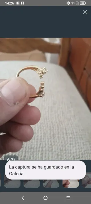 2 Anillos Bañados en Oro 24k Ajustable Mujer