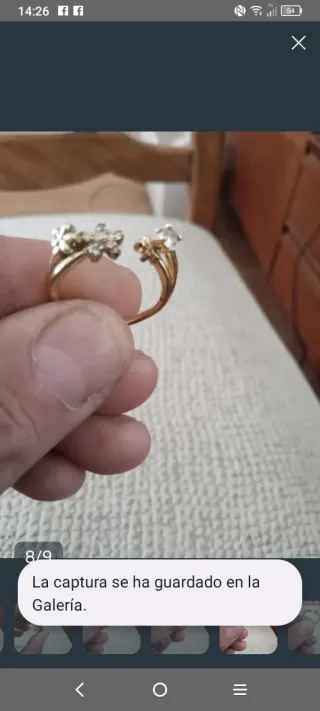 2 Anillos Bañados en Oro 24k Ajustable Mujer