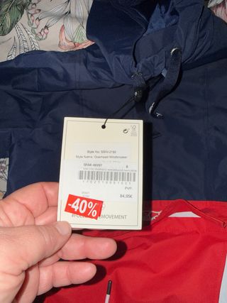 Chubasquero Anorak Azul Rojo Blanco