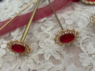 Aderezo Fallera regional rojo dorado camafeo