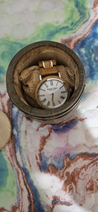 Orologio Green Time Legno Marrone Argento