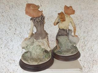 PORCELANA ITALIANA CAPODIMONTE (Tres figuras)