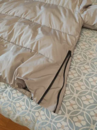 Abrigo acolchado beige mujer