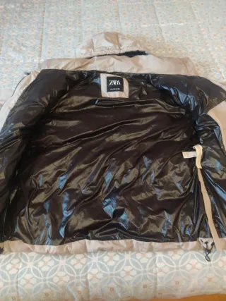 Abrigo acolchado beige mujer