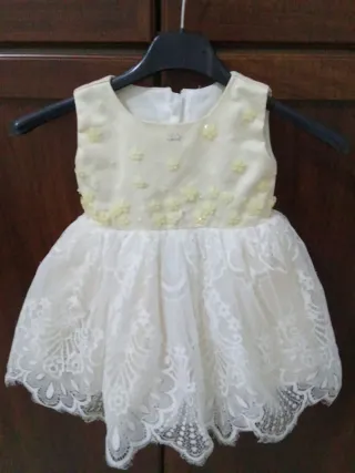Vestitino bimba panna con fiori