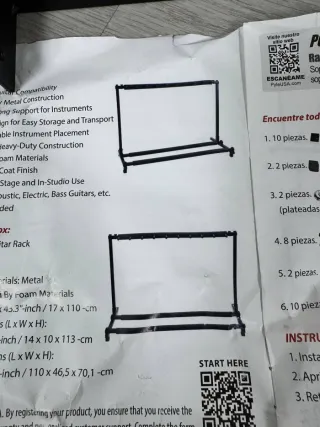 Supporto per 9 chitarre e bassi