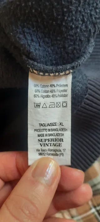 Felpa con cappuccio Superior Vintage blu