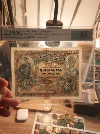 Billete 500 Pesetas España 1907 PMG 45