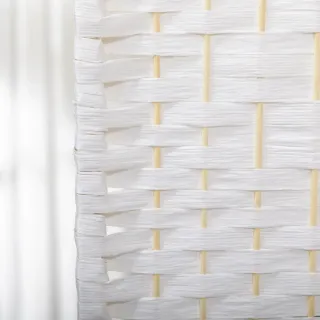 Biombo Separador 4 Paneles Plegable Blanco