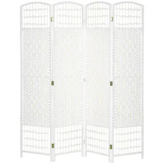 Biombo Separador 4 Paneles Plegable Blanco