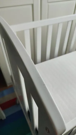 Cuna colecho blanca con colchón