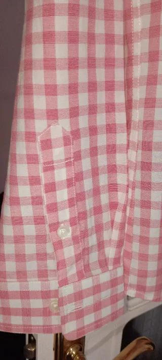 Camisa Litman cuadros rosa y blanco Talla XL-44