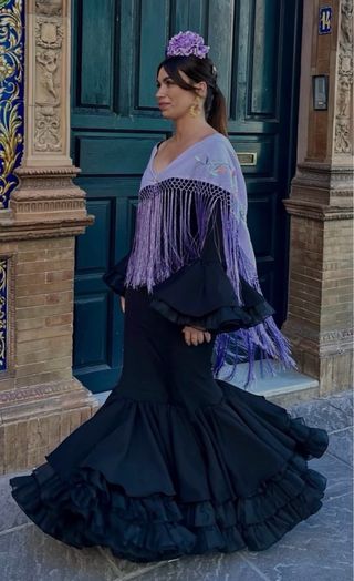 Traje Flamenca Negro Talla 36/38