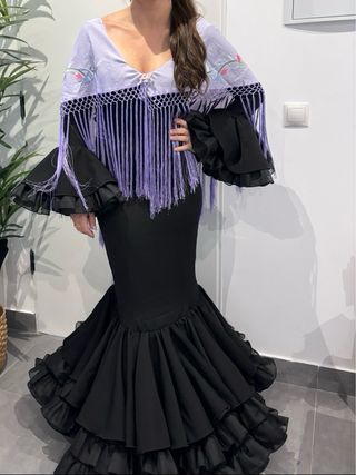 Traje Flamenca Negro Talla 36/38