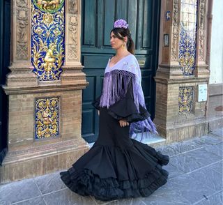 Traje Flamenca Negro Talla 36/38