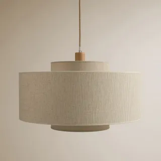 Lámpara colgante El Corte Inglés tela y yute
