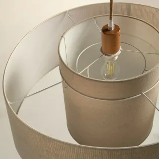 Lámpara colgante El Corte Inglés tela y yute