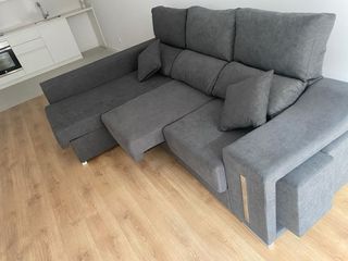 Sofá modular beige de tela