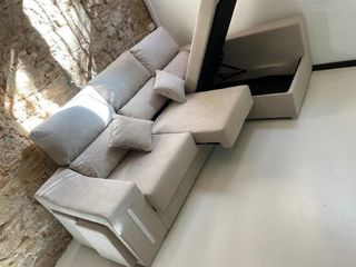Sofá modular beige de tela