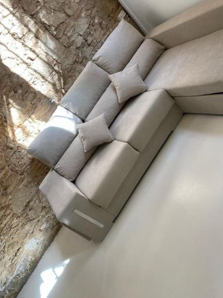 Sofá modular beige de tela
