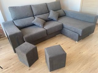 Sofá modular beige de tela