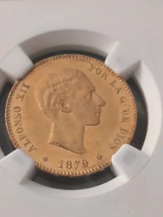Moneda de Oro España 1879 Alfonso XII G25P