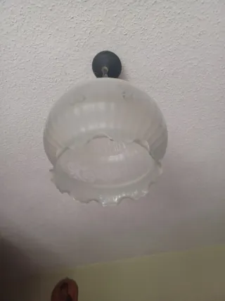 Lámpara de techo cristal antigua