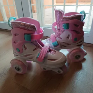 Patines Cariboo con Casco Rosa Niña Talla S 31-35