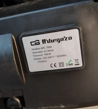 Aspiradora Orbegozo APC7000 sin bolsa