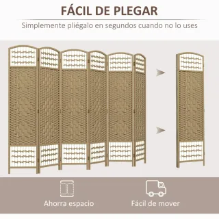 Biombo Separador 6 Paneles Plegable