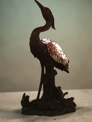 Lámpara estilo Tiffany con forma de Ave