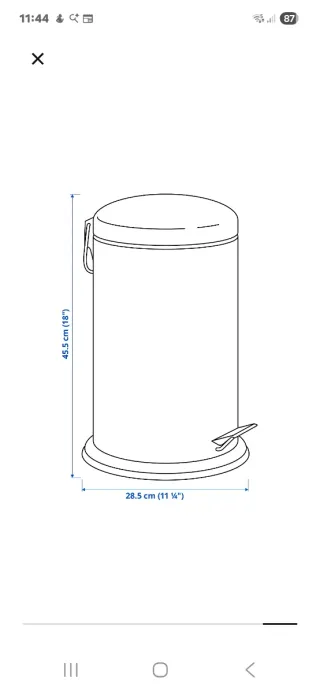 Cubo de basura metálico con pedal