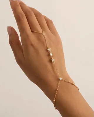 Pulsera Manita Oro 18k Estrellas