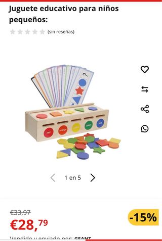 Juego educativo madera: caja clasificadora formas