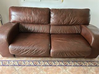 Sofás de piel marrones