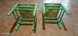 2 unidades de sillas Sevillanas Verdes Pintadas a