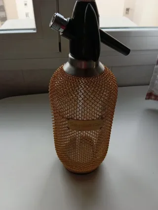 Sifón Cristal Malla Dorada