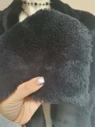 Giacca corta teddy nera tg 44 italiana