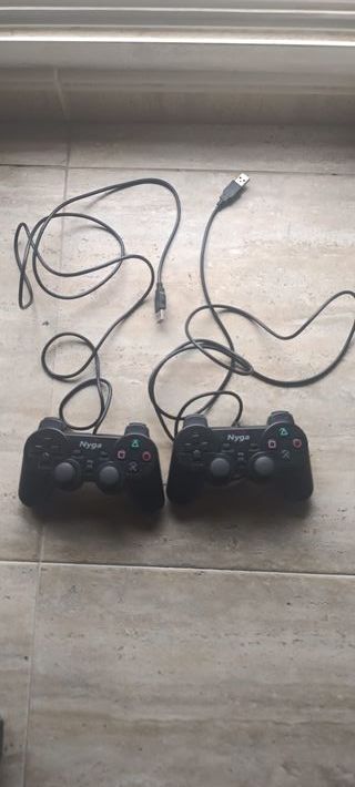 Pack 2 Mandos Negros Playstation 3 PS3 PC