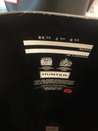 Botas Hunter Negras Talla 38