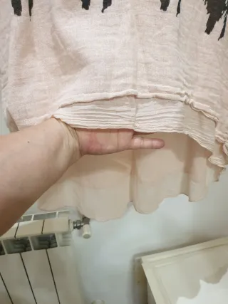 Top manica corta lino
