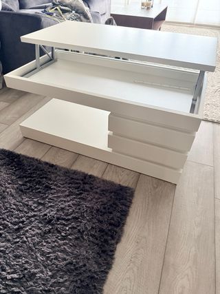 Mesa de centro elevable blanca
