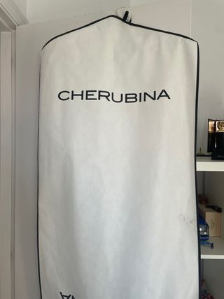 Vestido Cherubina Talla M calabaza y turquesa.