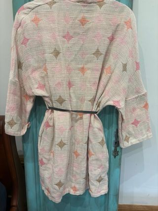 Kimono Verano Estrellas Beige y Rosa