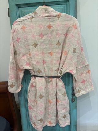 Kimono Verano Estrellas Beige y Rosa